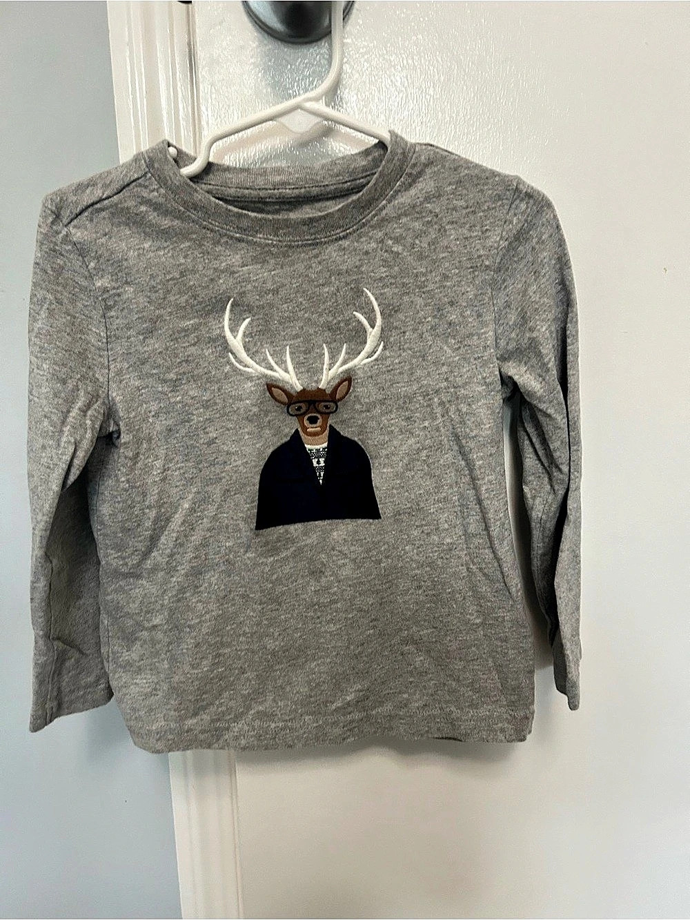 Janie and Jack Kids' Gray Long Sleeve Graphic Tee